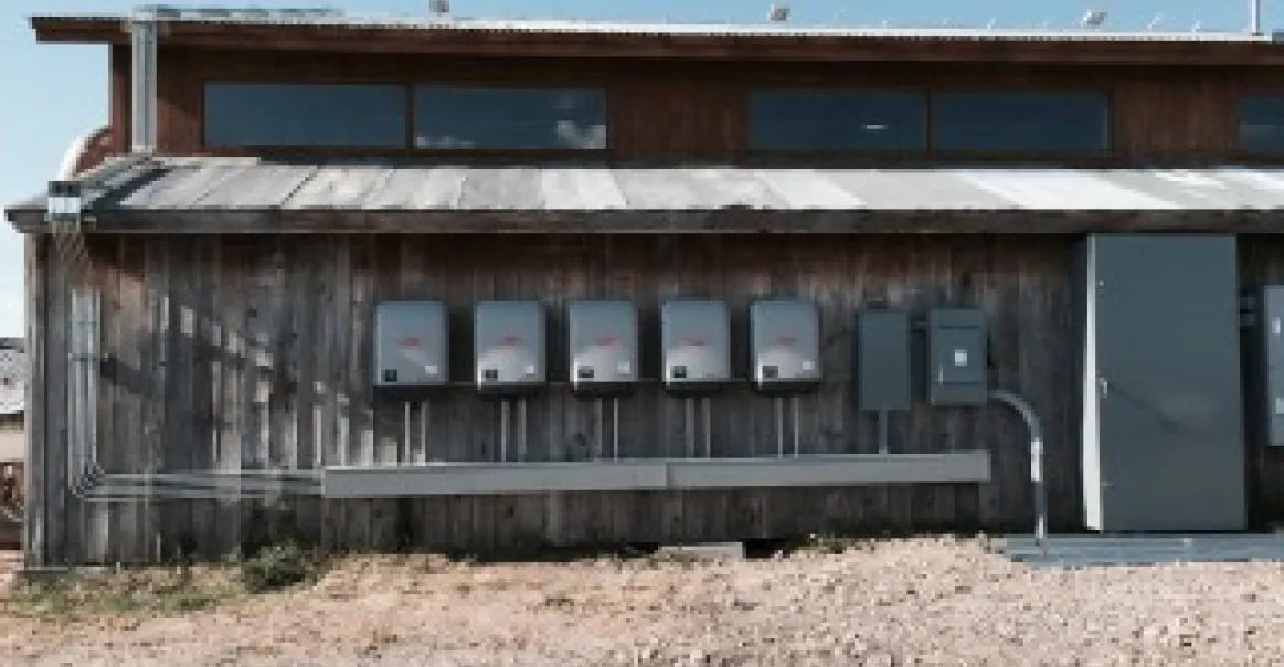 Solar array for carpentry shop in Colorado. 