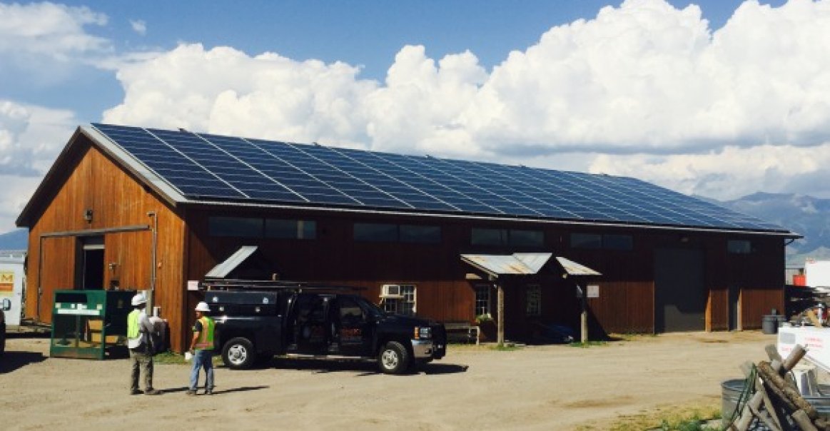 Commercial solar array project in progress. Commercial solar array project in progress.