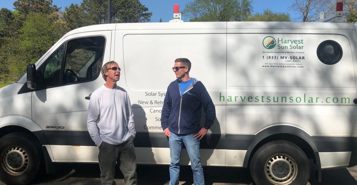Harvest Sun Solar Contractor and Greentech RenewablesSolar Rep Onsite Harvest Sun Solar Contractor and Installation Tisbury