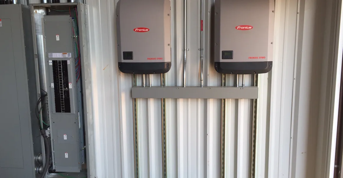 Fronius Primo 15kW inverters in commercial installation system.