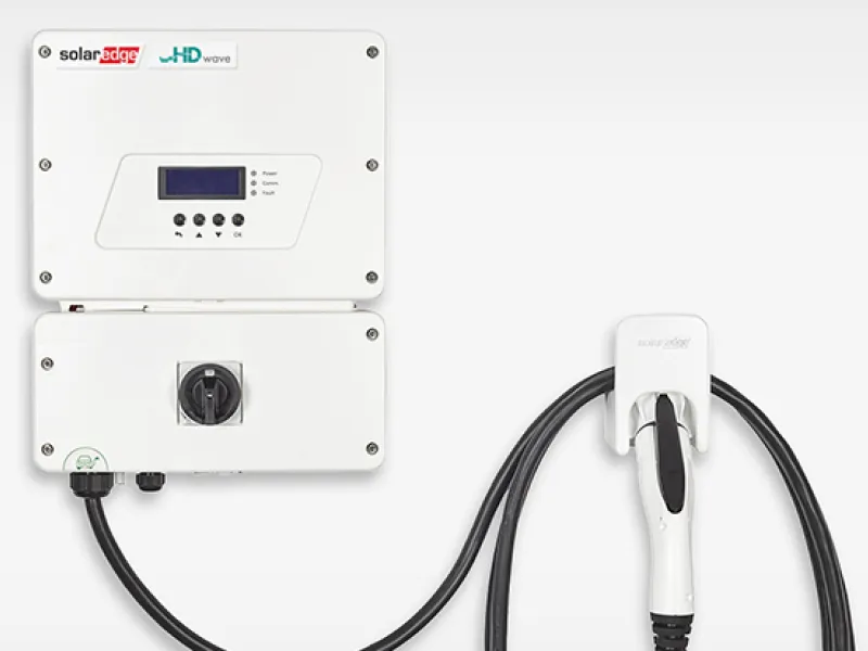  SolarEdge HD-Wave inverter with integrated EV charger offers homeowners the ability to charge electric vehicles up to six times faster than a standard Level 1 charger through an innovative solar boost mode that utilizes grid and PV charging simultaneously.