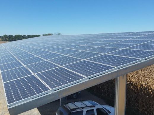 A top-down shot of the array