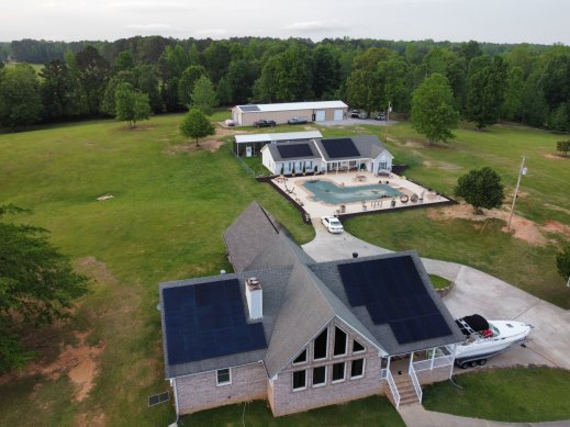 Jacksonville home residential installation drone view overhead.