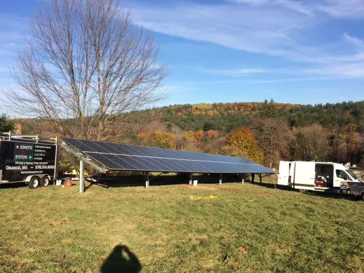 Solar array installation project in Conway, MA.