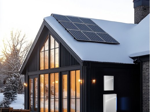 FranklinWH solar system residential installation in winter weather. 