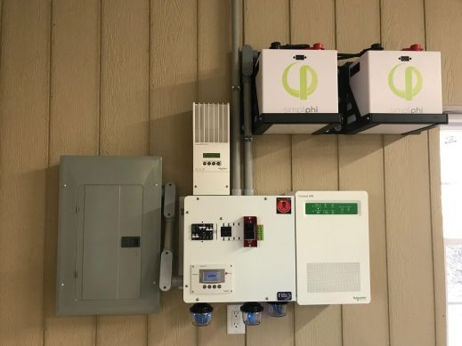 Schneider Electric / Simpliphi Power Li-ion (LiFePO4) off-grid installation by Casey Electric.