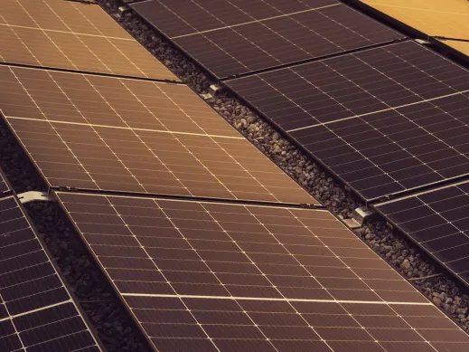 A rooftop commercial solar installation