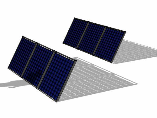 Solar Shading, Free solar module Sketchup drawings, PV shading, self-shading